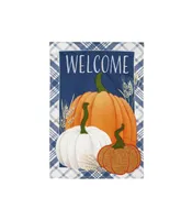 Plaid Pumpkins Garden Linen Flag