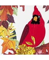 Hello Fall Cardinal Wreath House Linen Flag