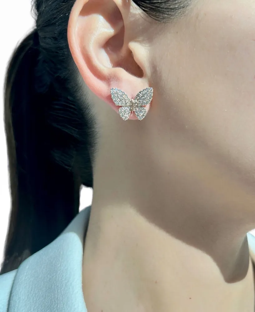 Le Vian Nude Diamond Butterfly Stud Earrings (2 ct. t.w.) in 14k Rose Gold