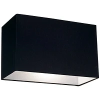 Black Medium Rectangular Hardback Lamp Shade 16" Wide x 8" Deep x 10" High (Spider) Replacement with Harp and Finial - Springcrest