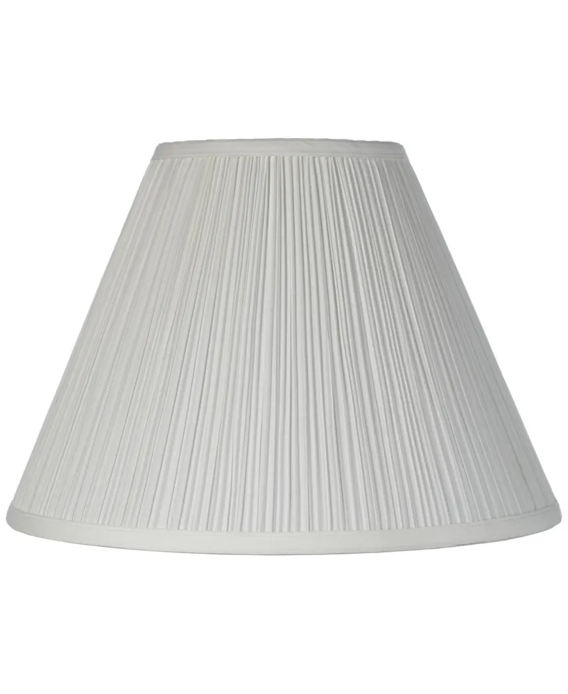 Springcrest 6 1/2" Top x 15" Bottom x 10 1/2" High x 11" Slant Lamp Shade Replacement Medium White Ivory Empire Mushroom Round Traditional Linen Pleat