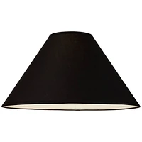 Black Large Chimney Empire Lamp Shade 6" Top x 19" Bottom x 12" Slant (Spider) Replacement with Harp and Finial - Spring crest