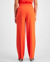 Bar Iii Women's High Rise Pleated Wide-Leg Pants, Created for Macy's