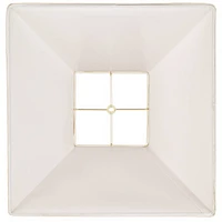 Beige Linen Large Square Lamp Shade 7" Top x 17" Bottom x 13" Slant x 12" High (Spider) Replacement with Harp and Finial - Springcrest