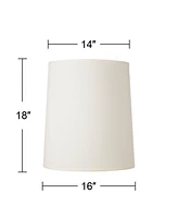 Drum Lamp Shade Off-White Fabric Large 14" Top x 16" Bottom x 18" High Spider with Replacement Harp and Finial Fitting - Springcrest