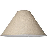 Empire Lamp Shade Fine Burlap Beige Large 6" Top x 21" Bottom x 13.5" High Spider Fitting with Replacement Harp and Finial - Springcrest