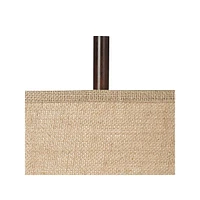 Tremont Rustic Farmhouse Table Lamp 31 1/2" Tall Allegheny Bronze Brown Iron Burlap Fabric Drum Shade for Bedroom Living Room House Home Bedside Night