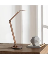 Magnum Modern Minimalist Desk Table Lamp Led Adjustable Arm Head 36" Tall French Bronze Brown Metal Decor for Living Room Bedroom House Bedside Nights