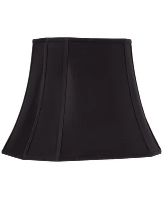 Black Oblong Cut Corner Medium Lamp Shade 10" Wide x 7" Deep at Top and 16" Wide x 12" Deep at Bottom and 13" Slant x 12.5" H (Spider) Replacement wit