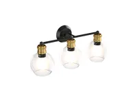Modern 3-light Bubbled Glass Vanity Light