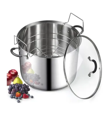 Cook N Home Professional Stainless Steel Water Bath Canner with Lid & Jar Rack,20 Quart