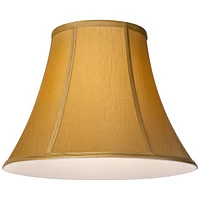 Set of 2 Bell Lamp Shades Coppery Gold Medium 7" Top x 14" Bottom x 11" Slant x 10.5" High Spider with Replacement Harp and Finial Fitting