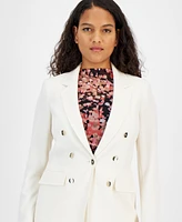 Bar Iii Women's Textured Crepe One-Button Blazer