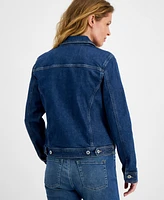 Style & Co Petite Classic Denim Trucker Jacket, Created for Macy's