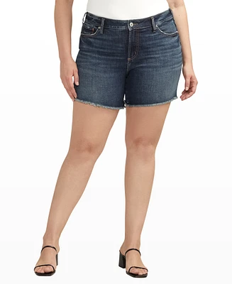 Silver Jeans Co. Plus Size Suki Luxe Stretch Mid Rise Curvy Fit Short