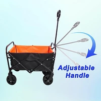 Streamdale Furniture Folding Wagon Garden Shopping Beach Cart (Black+Yellow)