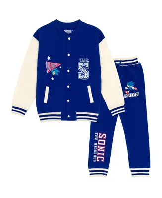 Sega Sonic the Hedgehog Fleece Bomber Jacket and Jogger Pants Toddler| Child Boys