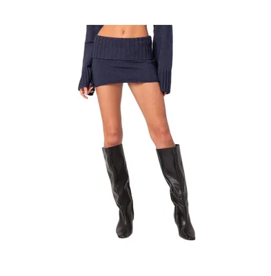 Women's Gino fold over knit mini skirt