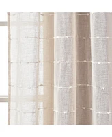 Farmhouse Textured Back Tab/Rod Pocket Sheer Window Curtain Panels