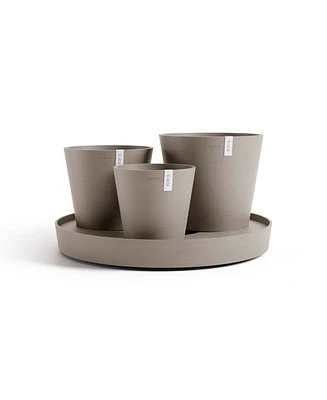 Ecopots Dubai Self Watering Planter with Wheels and Saucer, 22in