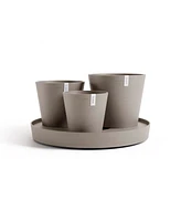 Ecopots Dubai Self Watering Planter with Wheels and Saucer, 22in