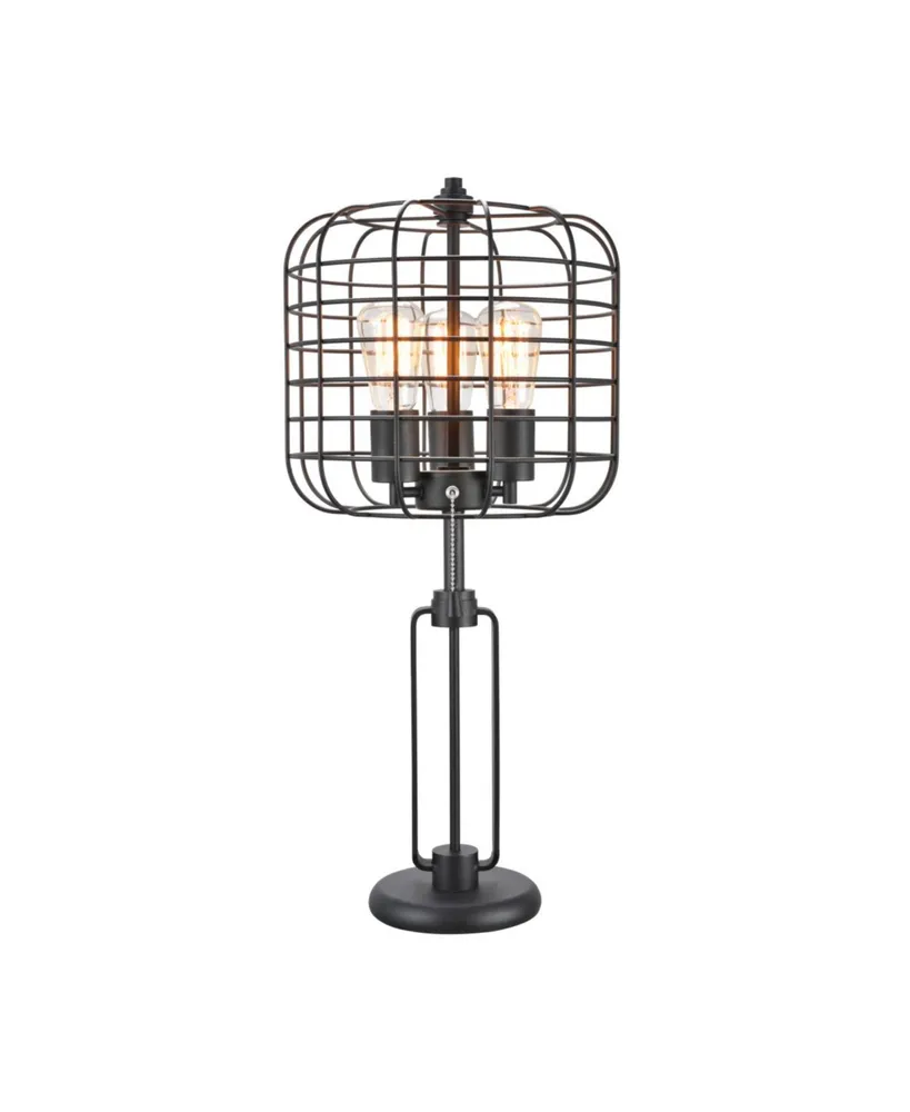 Simplie Fun 26" H Black Industrial Wire Cage Table Lamp with Edison Bulb (1 Pieces/Cnt)(2.96/14.43)