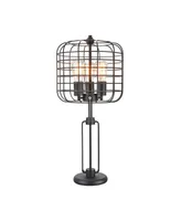 Simplie Fun 26" H Black Industrial Wire Cage Table Lamp with Edison Bulb (1 Pieces/Cnt)(2.96/14.43)