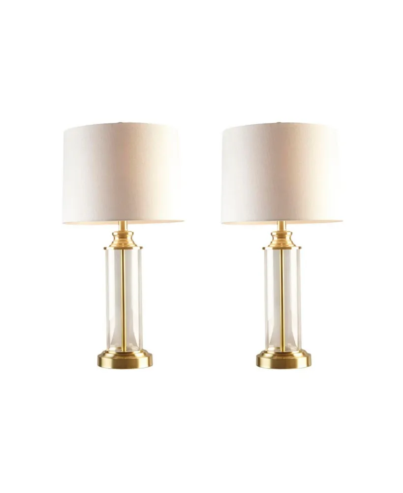 Streamdale Furniture Clarity Glass Cylinder Table Lamp Set Of 2