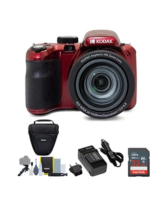Kodak Pixpro AZ425 Astro Zoom Camera (Red) with 32GB Card and Battery