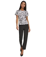 Karl Lagerfeld Women's Short-Sleeve Graphic-Print Top