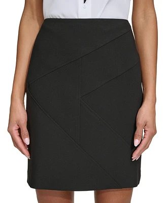 Karl Lagerfeld Women's Seamed Zip-Back Mini Skirt