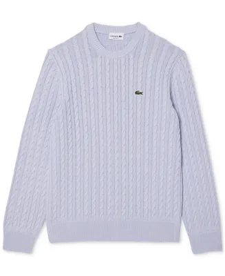 Lacoste Men's Regular-Fit Cable-Knit Crewneck Sweater