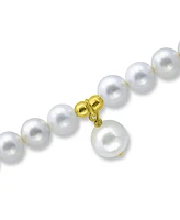 Macy's White Shell Pearl Charm Drop with Stretch Bracelet