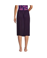 Lands' End Women's Twist Front Knee Length Swim Cover-up Skirt