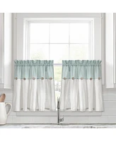 Linen Button Kitchen Tier Window Curtain Panels