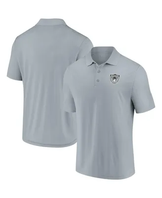 Men's Fanatics Silver Las Vegas Raiders Component Polo Shirt