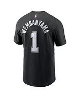 Men's Nike Victor Wembanyama Black San Antonio Spurs Icon 2022/23 Name and Number T-shirt