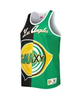 Men's Mitchell & Ness Black, Green La Galaxy Sublimated Split Logo Tank Top