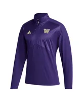 Men's adidas Purple Washington Huskies Sideline Aeroready Raglan Sleeve Quarter-Zip Jacket