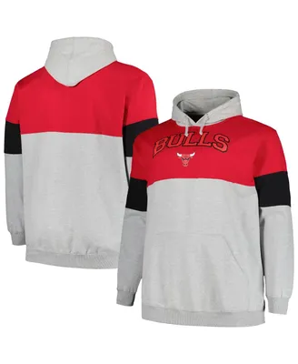 Men's Fanatics Red, Black Chicago Bulls Big and Tall Pullover Hoodie