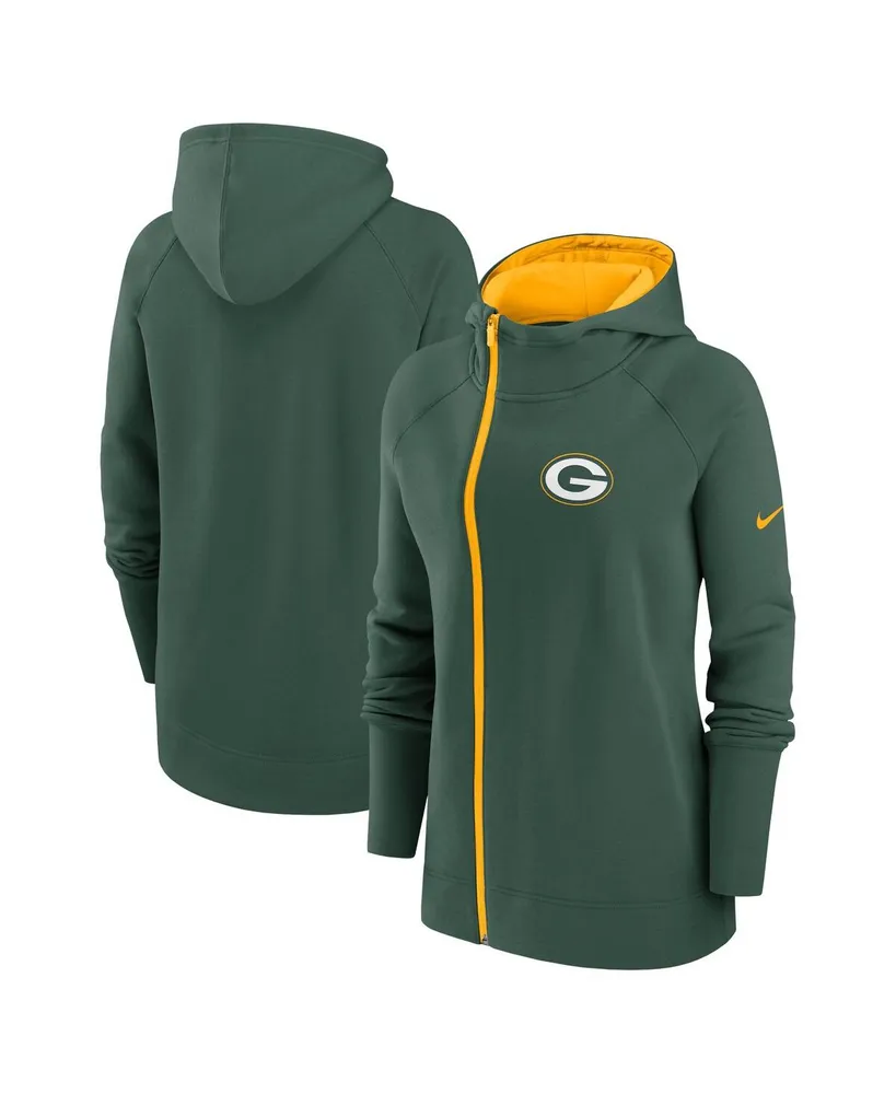 Women's Nike Green Bay Packers Asymmetrical Raglan Full-Zip Hoodie