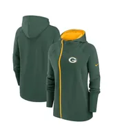 Women's Nike Green Bay Packers Asymmetrical Raglan Full-Zip Hoodie