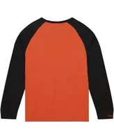 Men's Mitchell & Ness Orange Texas Longhorns Legendary Slub Raglan Long Sleeve T-shirt