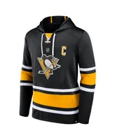 Men's Fanatics Sidney Crosby Black Pittsburgh Penguins Name and Number Lace-Up Pullover Hoodie