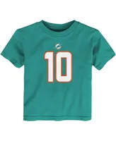 Toddler Boys and Girls Nike Tyreek Hill Aqua Miami Dolphins Player Name Number T-shirt