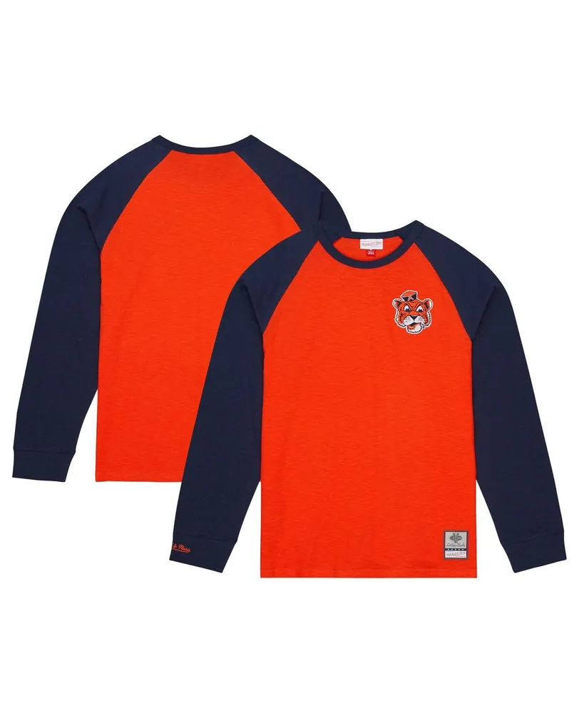 Men's Mitchell & Ness Orange Auburn Tigers Legendary Slub Raglan Long Sleeve T-shirt