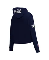 Women's Pro Standard Navy Orlando Magic 2023/24 City Edition Cropped Pullover Hoodie