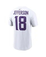 Men's Nike Justin Jefferson White Minnesota Vikings Player Name and Number T-shirt