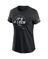 Women's Nike Black Baltimore Ravens 2023 Afc North Division Champions Locker Room Trophy Collection T-shirt