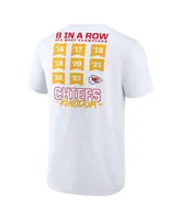 Men's Fanatics White Kansas City Chiefs Eight-Time Afc West Division Champions T-shirt